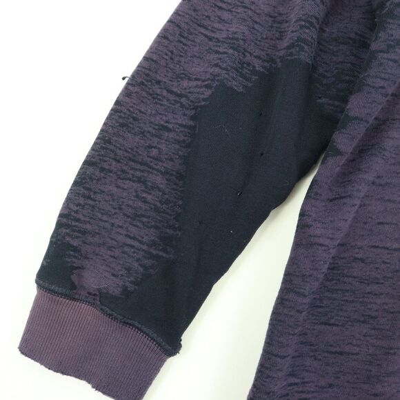 IZOD Men's Thrashed Paper Thin Burnout Crewneck Sweatshirt Purple M Medium - Picture 8 of 8